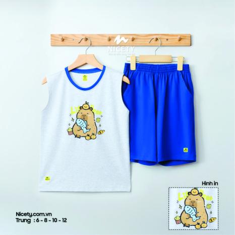 Bộ sát tay capybara xám xanh